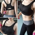 thumbnail image 2 of huanledash Women's Yoga Fitness Workout Seamless Racerback Gym Zipper Front Sports Bra Top, 2 of 8