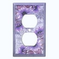 thumbnail image 2 of Metal Light Switch Plate Outlet Cover Purple Floral Leaf Letter Damask FLW060, 2 of 15