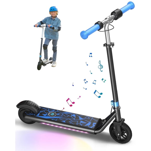 MIHOVER Electric Scooter for Kids, Ride on Toys 150W Motor 10mph Speed Electric Scooter with Adjustable Handlebar and LED Lights