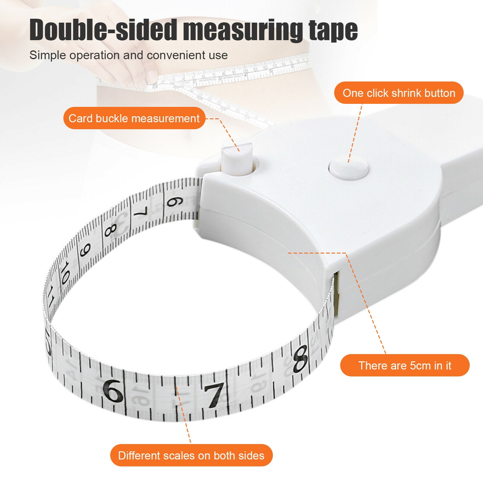 1pc Automatic Measuring Body Tape Measure For Waist, Arms, Legs