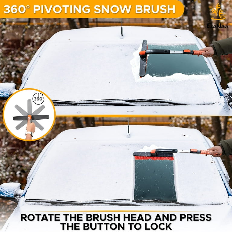 EcoNour Extendable Snow Brush and Ice Scraper for Car Windshield
