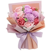 Forever Love Purple Soap Rose Bouquet in a Gift Box, Preserved Roses Luxury Faux Flower Arrangement, Elegant and Maintenance-Free, Great for Mother’s Day, Valentine's, Birthdays, Romantic Decor