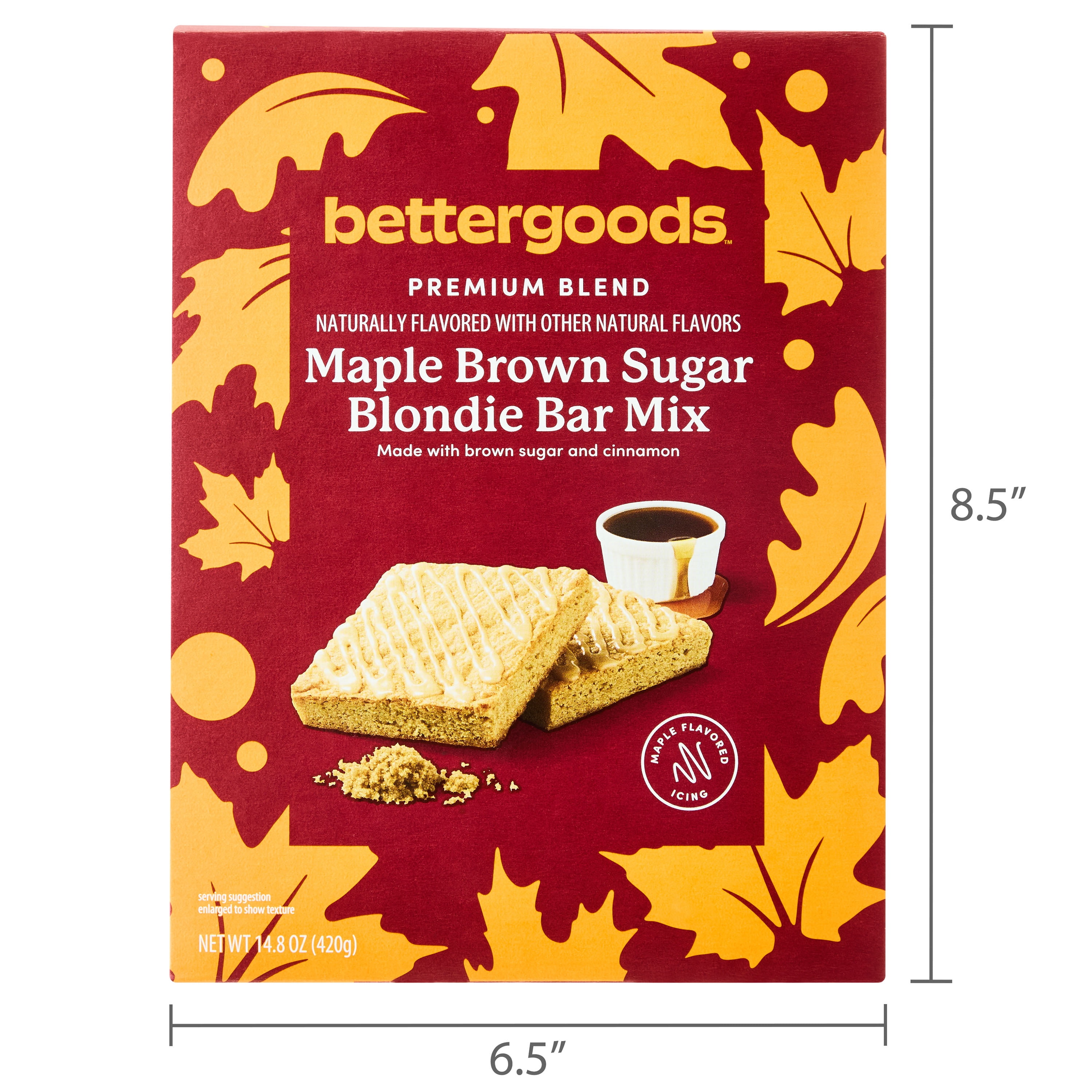 bettergoods Maple Brown Sugar Blondie Bar Mix with Glaze Inclusion, 14.8 oz