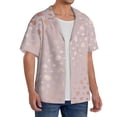 thumbnail image 2 of KLL Rose Gold Abstract Spots 1 Print Men's Shirt Short Sleeve Button Down Summer Cuba Beach Shirts- Large, 2 of 5