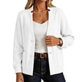 thumbnail image 2 of Enjoytime Lightweight Jacket Women Long Sleeve Button Down Coat Fall Fashion Work Business Casual Plus Size Outerwear with Pockets, 2 of 8