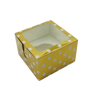 6 Nesting Gift Boxes Gold Dots on Silver Glitter Background Gold Lids