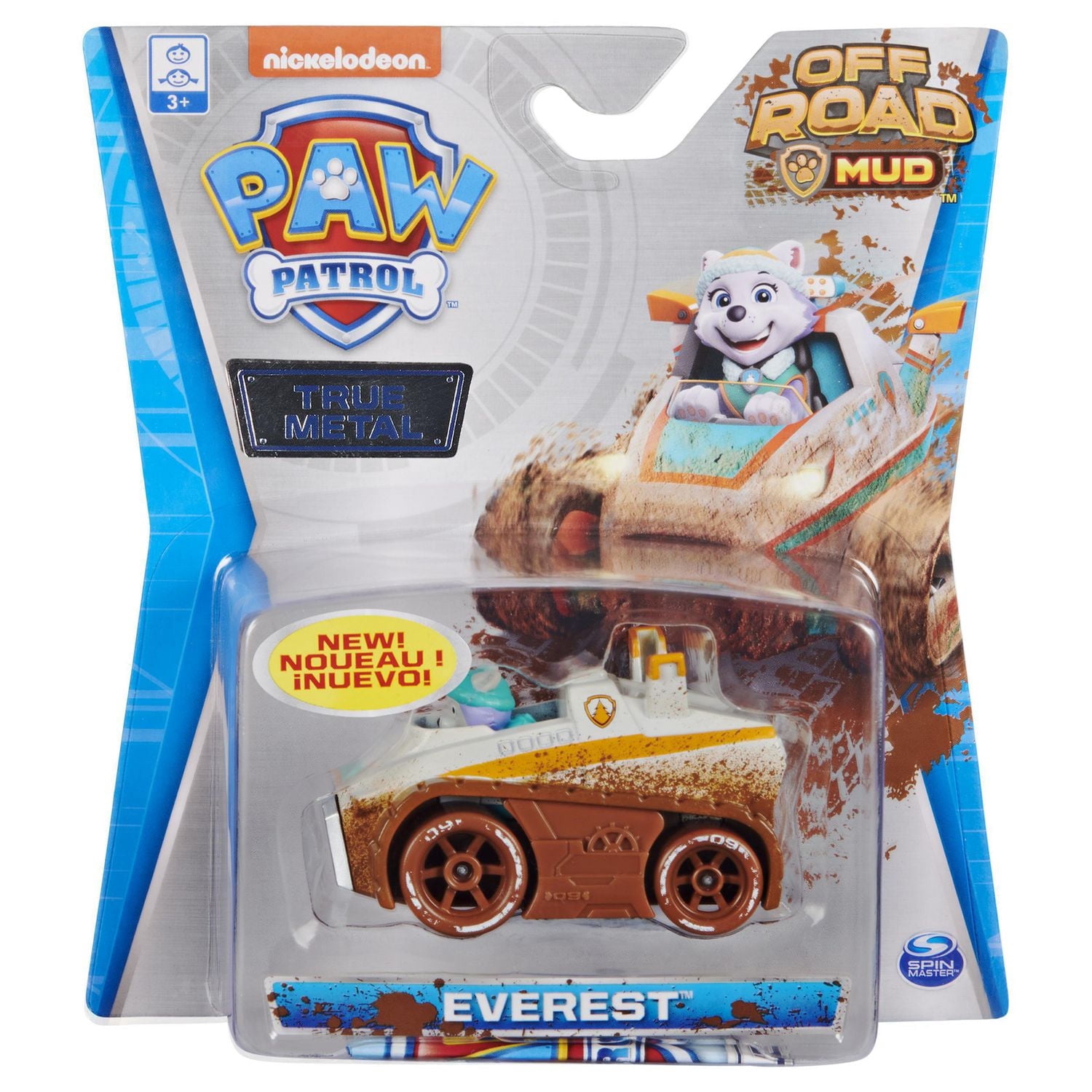 PAW Patrol, Véhicule Everest en métal moulé True Metal à collectionner, Série Off-Road à l'échelle 1:55
