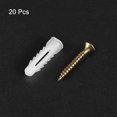 thumbnail image 3 of 20pcs 9mmx30mm Plastic Expansion Pipe Column Concrete Anchor Wall Plug Frame Fixings Tube with Screws White, 3 of 4