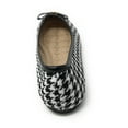 thumbnail image 5 of Women’s Black and White Houndstooth Ballerina Flats with Bow – Round Toe Slip-On Dress Shoes – Comfortable Casual Everyday Flats for Work, Office, Travel, or Evening Wear, 5 of 5