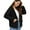 Black, variant on Cuteduck Womens Sherpa Jacket Fuzzy Fleece Zip Up Winter Hoodies Coat, S-2XL