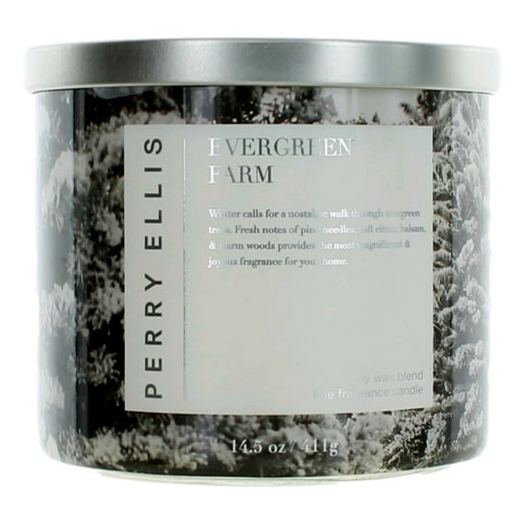 Evergreen Farm 3 Wick Candle by Perry Ellis