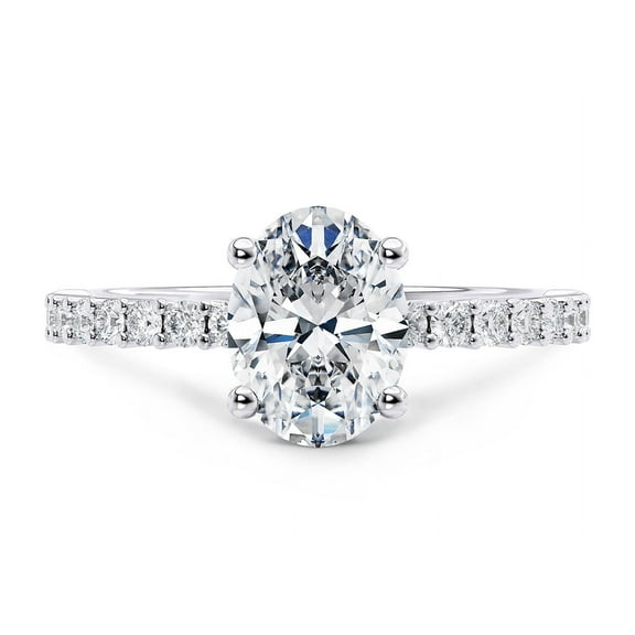 Elegant 1.8 Ct Oval Cut Moissanite Diamond Ring with Accent Stones – 925 Sterling Silver