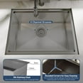 thumbnail image 4 of EDTara Undermount Kitchen Sink Features Premium Stainless Steel, Workstation Accessories Like Bottom Grid, Cutting Board, Strainer, and Drying Rack Included, 4 of 8