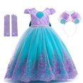 thumbnail image 1 of Disney Girl Princess Mermaid Ariel Costume Cosplay Children Luxury Embroidery Dress For Carnival Halloween Party Kids Vestidos9-10T(Tag 150) Gao Jinjia LED, 1 of 2