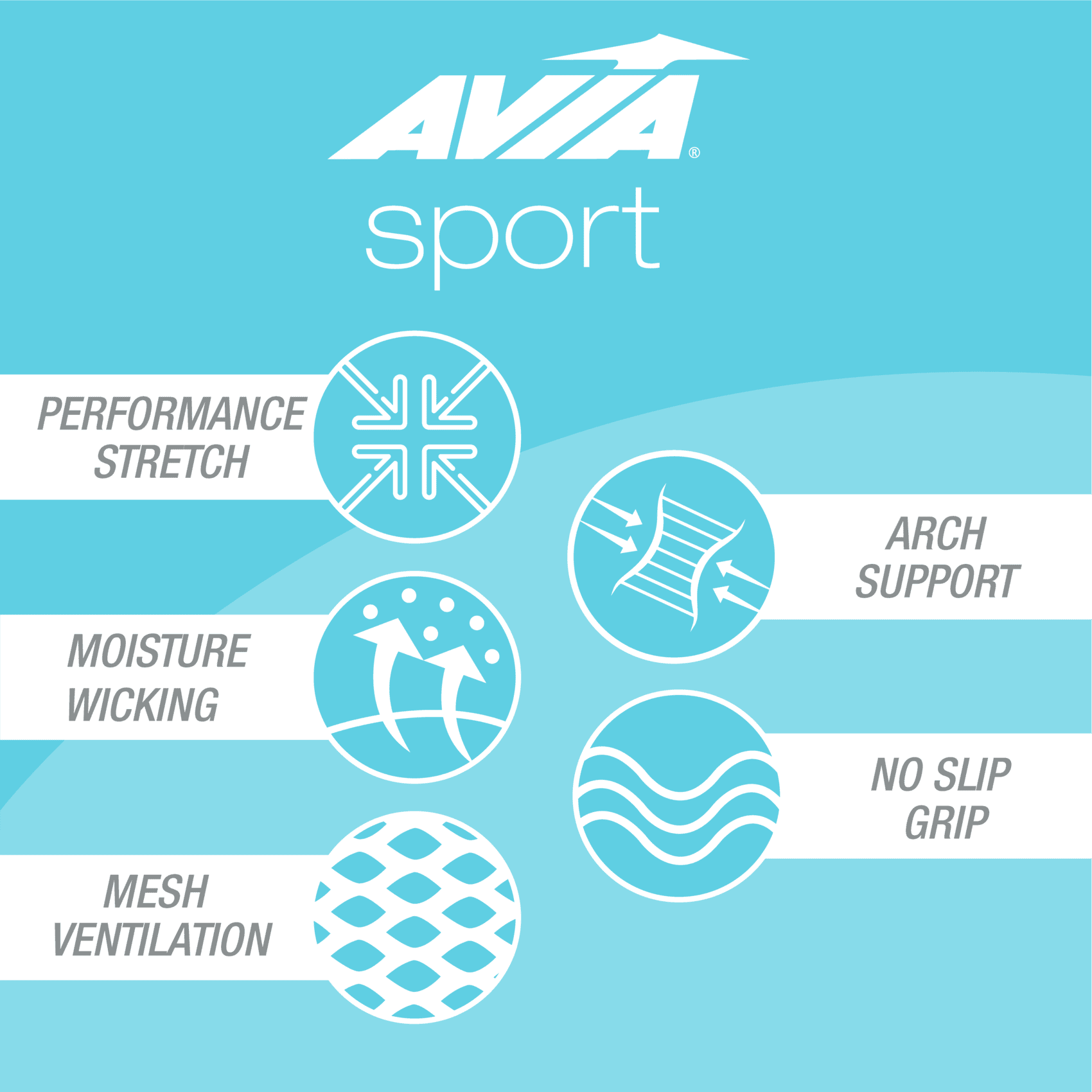 Avia Women's Micro Performance Sport No Show Liner Socks, 6-Pack