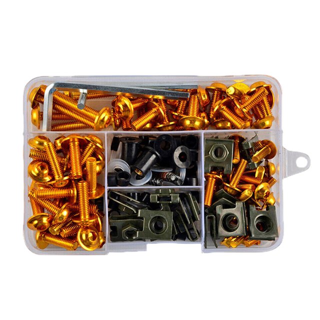 DQrwqpou Tuercas Tornillos para Carrocería Aluminio 177 Uds. para Moto Cross (naranja)