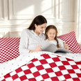 thumbnail image 4 of Manfei Modern Checkered Queen Comforter Set,Geometric Plaid Comforter Sets Queen,Dark Red White,Reversible,3 Pieces,1 Comforter and 2 Pillowcases,3 Pieces,1 Comforter and 2 Pillowcases, 4 of 7