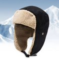 thumbnail image 4 of Sombrero Lei Feng de lona para hombre y mujer, gorro de felpa gruesa, protección cálida para los oídos, senderismo al aire libre, equitación, esquí, frío, moda de invierno, 4 of 4