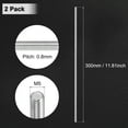 thumbnail image 3 of Uxcell Lot de 2 Tige Entièrement Filetée, M5x300mm Acier Inoxydable 304 Barre de Filetage à Droite Goujons Filetés Métriques, 3 of 7