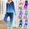 thumbnail image 5 of Womens Tracksuits 2 Piece Outfits Full Zip Sweatshirt Hoodie Jacket and Elastic Drawstring Long Pant Sets Sportswear (L, Pink), 5 of 5