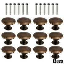 AFQH 12 Pcs Vintage Antique Bronze Knobs Handle Pulls Round Knobs for Cabinet Drawer Kitchen Bathroom Cupboard Home Office Furniture,Cabinet Door Bathroom knobs Hardware