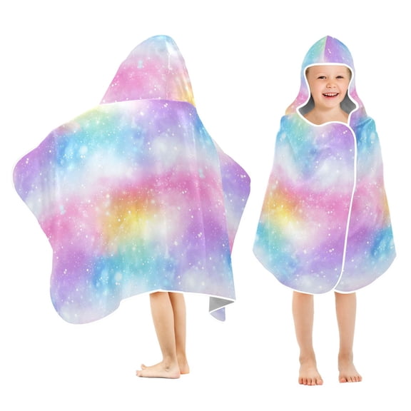 joogoo Rainbow Tie Dye-a3 Kids Hooded Beach Towel Baby Bath Towel 23.5"x50"