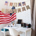 thumbnail image 5 of Independence Day Party Decorative Supplies Linen Swallowtail Banner With Jute Rope Veterans Memorial Banner, 7Th Of July Patriotic Party Decorations For Home Porch Yard Indoor, 5 of 7