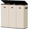 thumbnail image 5 of 185L Laundry Hamper 3 Section, Laundry Hamper with Lid, Dirty Clothes Hamper with 3 Removable Washing Bags, Extra Large Laundry Basket Organizer for Bedroom, Laundry Room, Dorm - Khaki, 5 of 8
