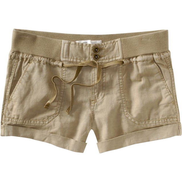 Aeropostale Womens Army Casual Chino Shorts, Beige, 0