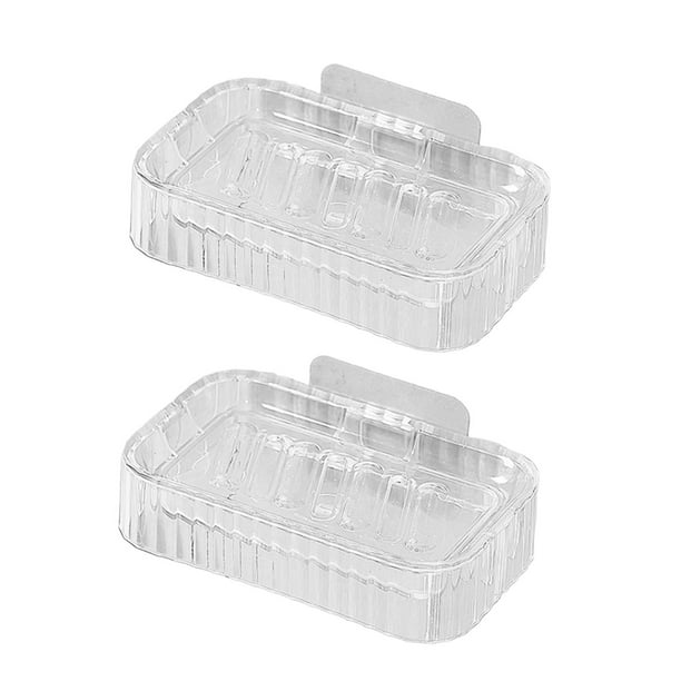 2 jaboneras organizadoras de ducha para pared con bandeja extraíble Blanco claro