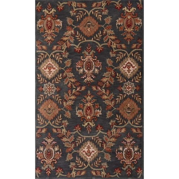 Impressa 01 8X11 Charcoal Handtufted Wool Area Rug