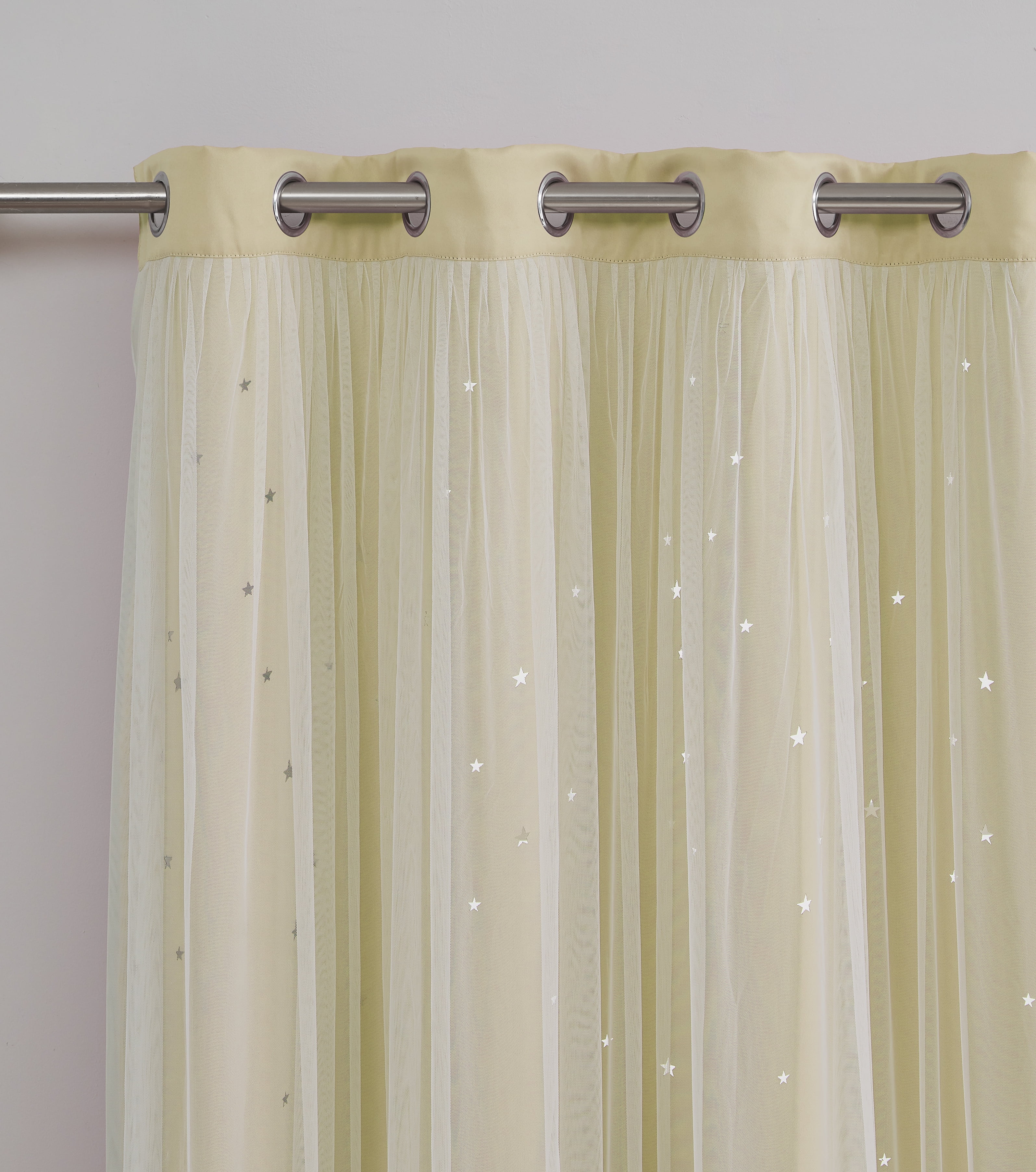 Star Cut-out Blackout Window Panel Pair Tan 50x84X2