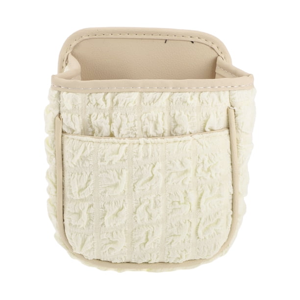 Bote de Basura para Auto Único y Práctico, Colgante para Asientos Delanteros y Traseros 1 Pcs Beige Blanco