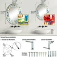 thumbnail image 4 of Designart "Blue Watercolor Leafscape" Botanical Spiral Round Wall Mirror - Oval Printed Decorative Mirror - Multiple Color Options, 4 of 5
