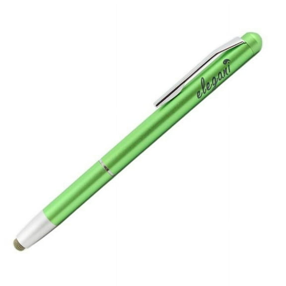Elegani Conductive Microfiber Fabric Capacitive Bamboo Style Stylus Pen with Shirt Clip, Green