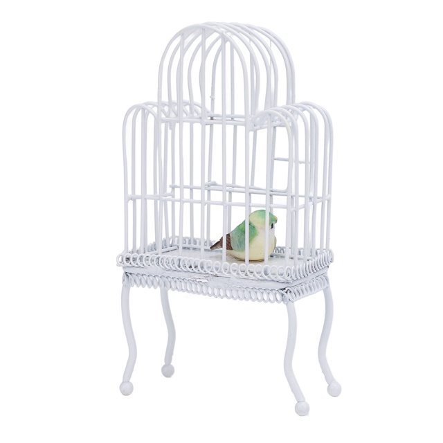 1:12 Jaula De Aves En Miniatura, Jaula De Aves De Casa De Muñecas Realista De Puerta De Metal Con Diseño Realista, Artesanía Para Casas En Miniatura A Escala 1:12,
