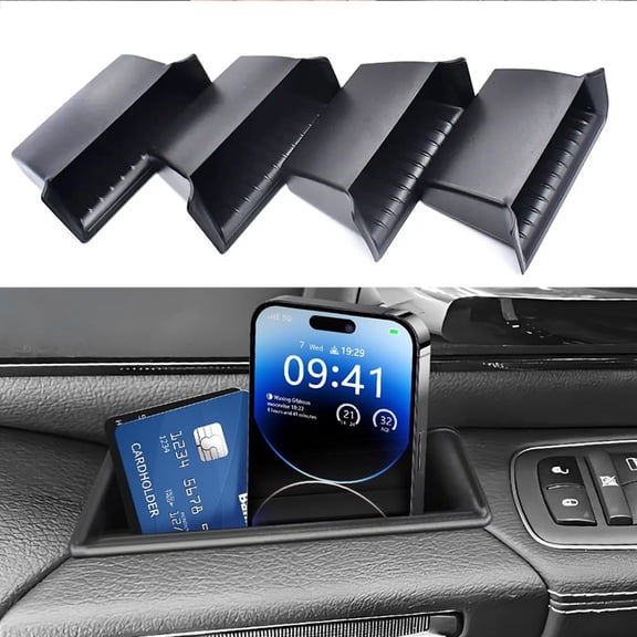 JJMY 4PCS For 2019-2025 Ram 1500 Car Side Door Handle Armrest Storage Organizer Black , 1 Pack
