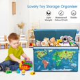 thumbnail image 3 of Coffre à Jouets avec Couvercle Rabattable pour Enfants, Grande Boîte de Rangement Pliable en Oxford avec Poignées pour Garçons Filles, Boîte à Jouets Imperméable Robuste Anti-Poussière pour Chambre Salle de Jeux, 25.5x11.8x15.7 Pouces, 3 of 7