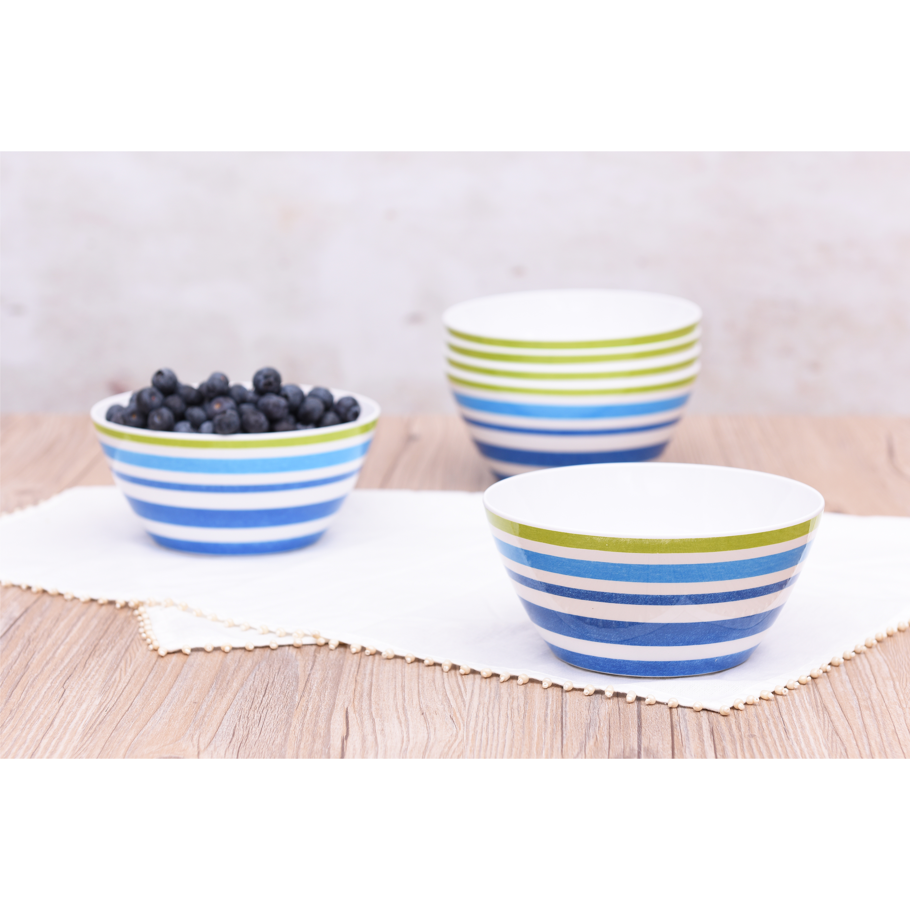 Mainstays Kids Melamine Blue Striped Bowls, Set of 6 - image 3 of 5