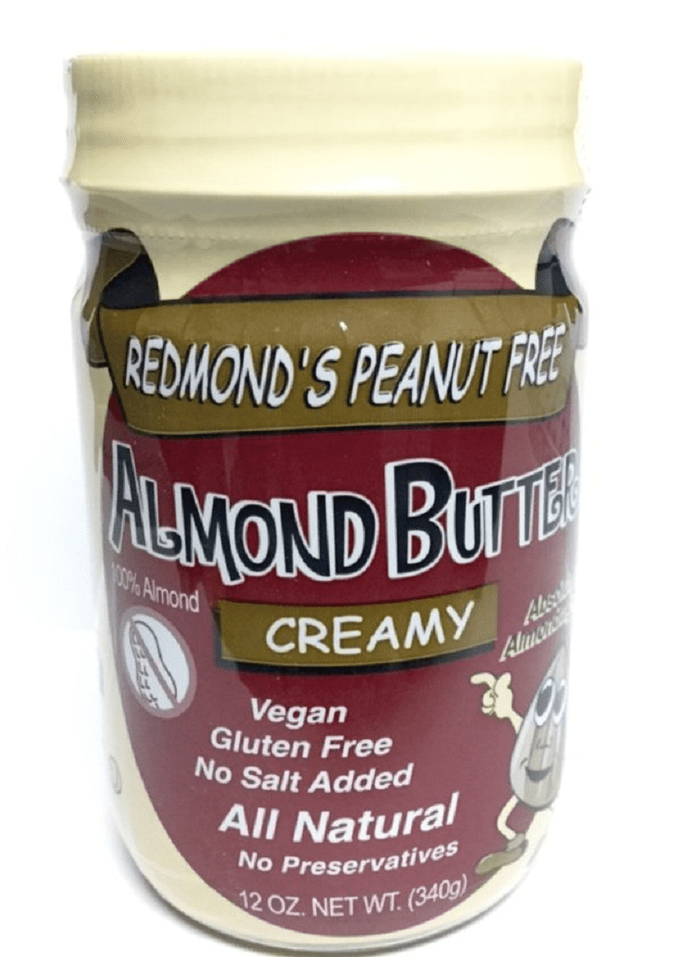 Redmond's Creamy All Natural Almond Butter, Vegan Gluten Free No Salt