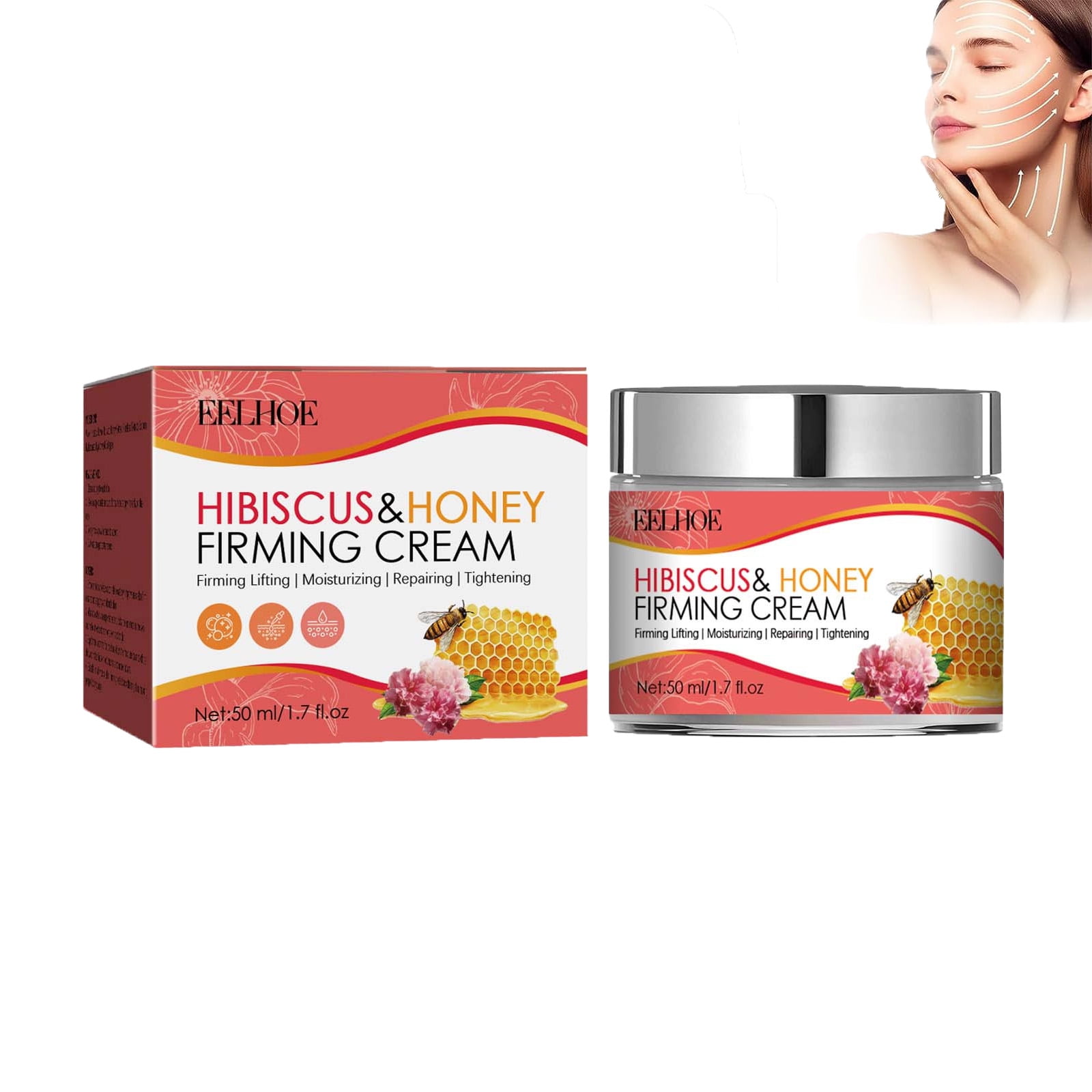 Hibiscus and Honey Firming Cream, Skin Tightening Cream for Face & Body, Neck Firming Cream