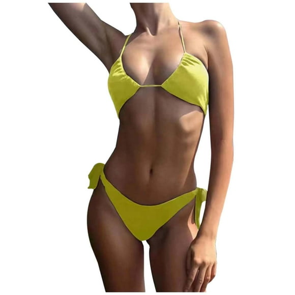 SunnyDay Bikini Couleur Bonbon Maillot de Bain Transparent Mais Sans Lignes Brunes Respirant Design à Nouer Bikinis Junior Bikini Menthe Bikini à Volants Bikini Grande Taille Bikini Femme à Nouer devant Haut de Bikini à Armatures Rehausseur
