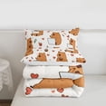 thumbnail image 5 of Erosebridal Capybara Full Size Comforter Sets For Capybara Lover,Red Cartoon Lovers Pattern Bedding Sets For Kids Girls Reversible 3 Pieces, 5 of 7