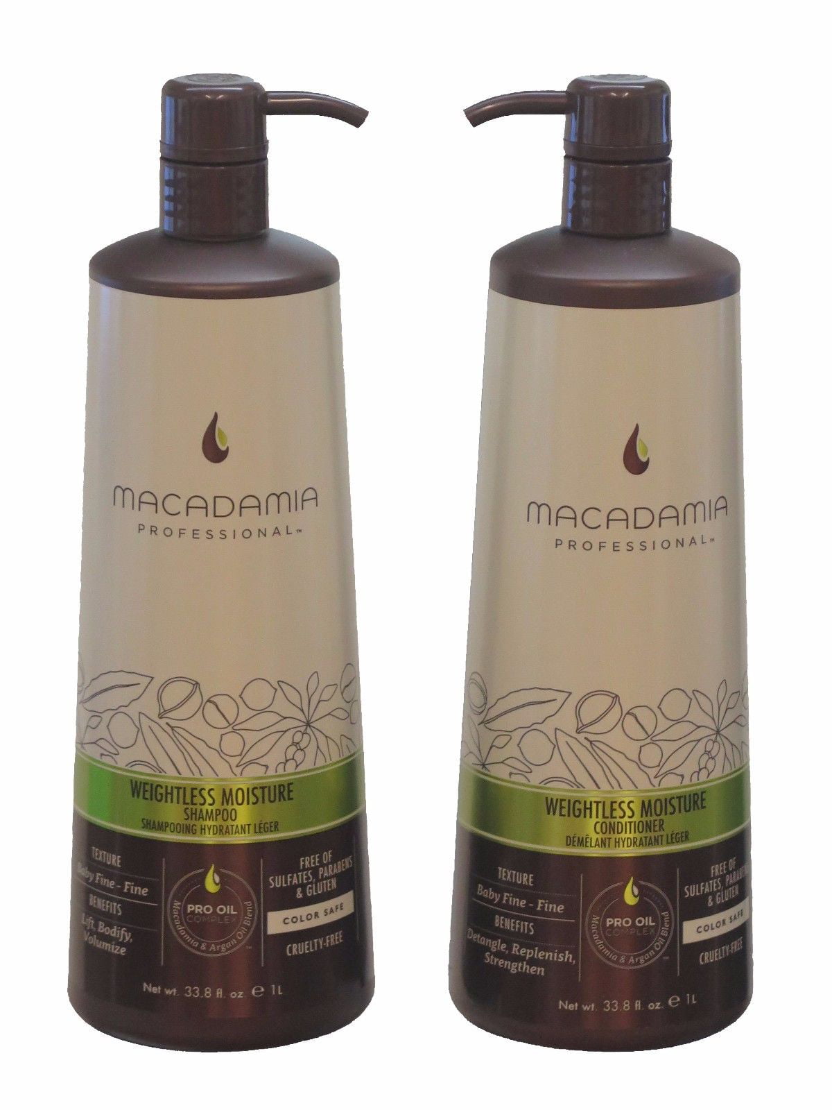 Macadamia Professional Weightless Moisture Shampoo & Conditioner 1 Litre Walmart.com