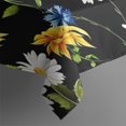 thumbnail image 4 of Black Sunflower White Daisy Pattern Rectangle Tablecloth 60"x120",Waterproof Polyester Rectangle Table Cloth, Wipeable Spillproof Polyester Tablecloth for Dining, Camping, Indoor and Outdoor, 4 of 6