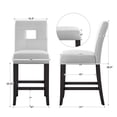 thumbnail image 6 of Weston Home Landen Faux Leather Keyhole Counter Height Stool, Set of 2, White, 6 of 6