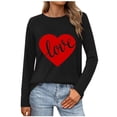 thumbnail image 2 of Aloohaidyvio Womens Valentines Long Sleeve Shirts Cute Heart T Shirts Funny Valentines Day Tees for Ladies, 2 of 6