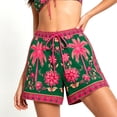 thumbnail image 3 of Women's Casual Shorts,Tropical Fruit Print , Elastic Summer Daily Beach Shorts, High Waist Loose Vacation Beach Shorts, 3 of 5