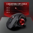 thumbnail image 3 of 2.4G Black Wireless Ergonomic Trackball Mouse, Bluetooth Rollerball Mouse,3 Adjustable DPI, Compatible with PC, Laptop, 3 of 5