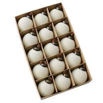 HomeDM 15PCS Velvet Christmas Balls Ornaments Beige Flocked Balls Christmas Tree Decorations 3.15" Shatterproof Hanging Pendant for Xmas Tree Holiday Home Decor